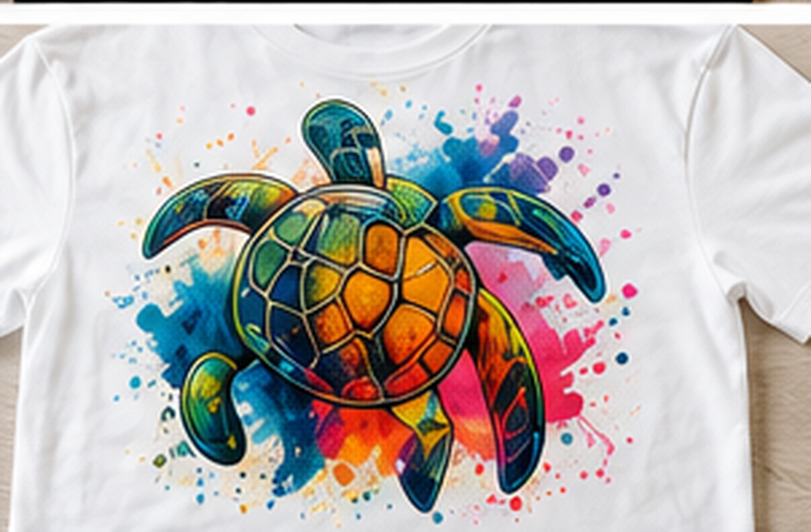 DTF shirt sample: Watercolor Turtle