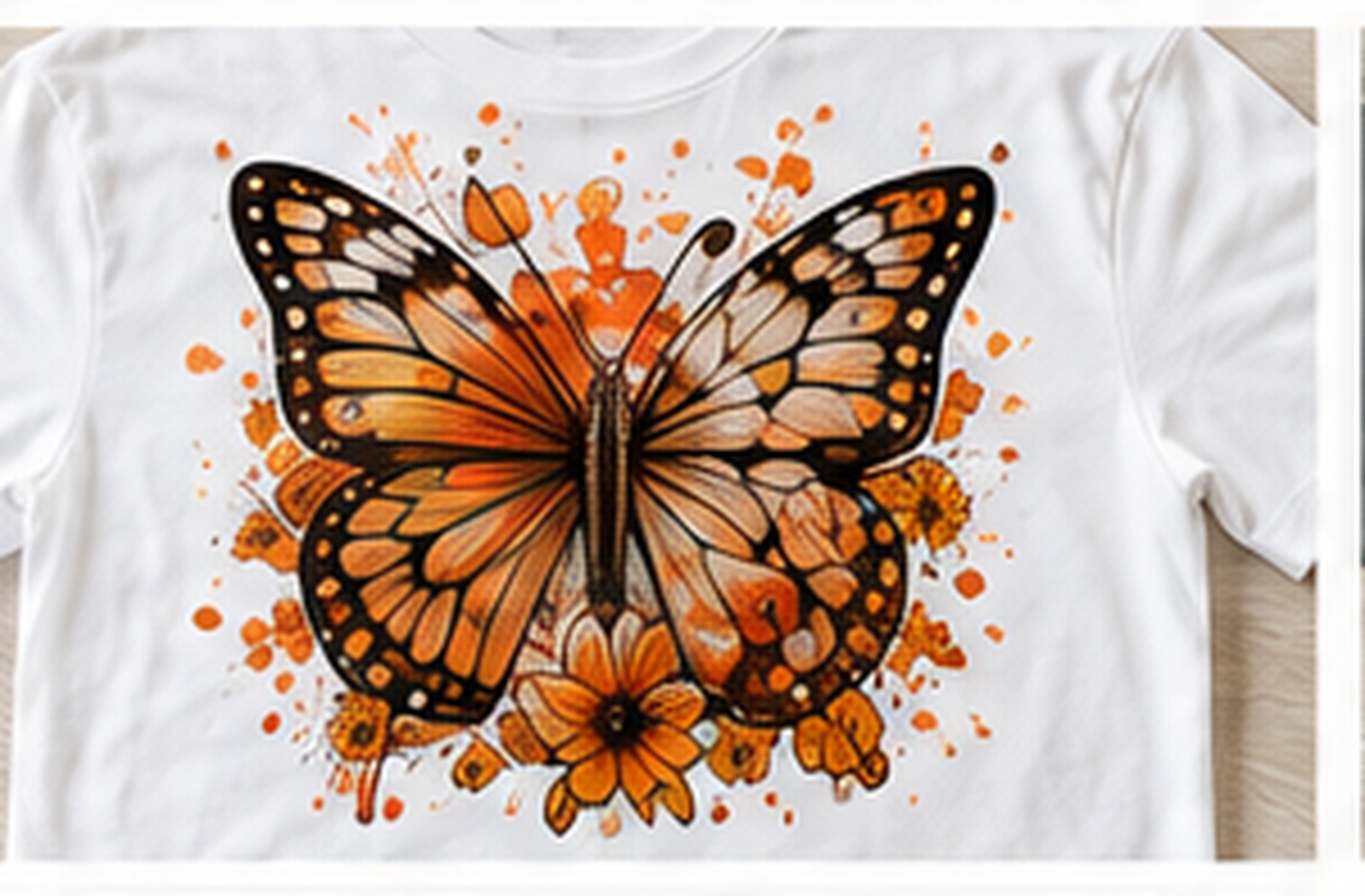 DTF shirt sample: Butterfly Floral