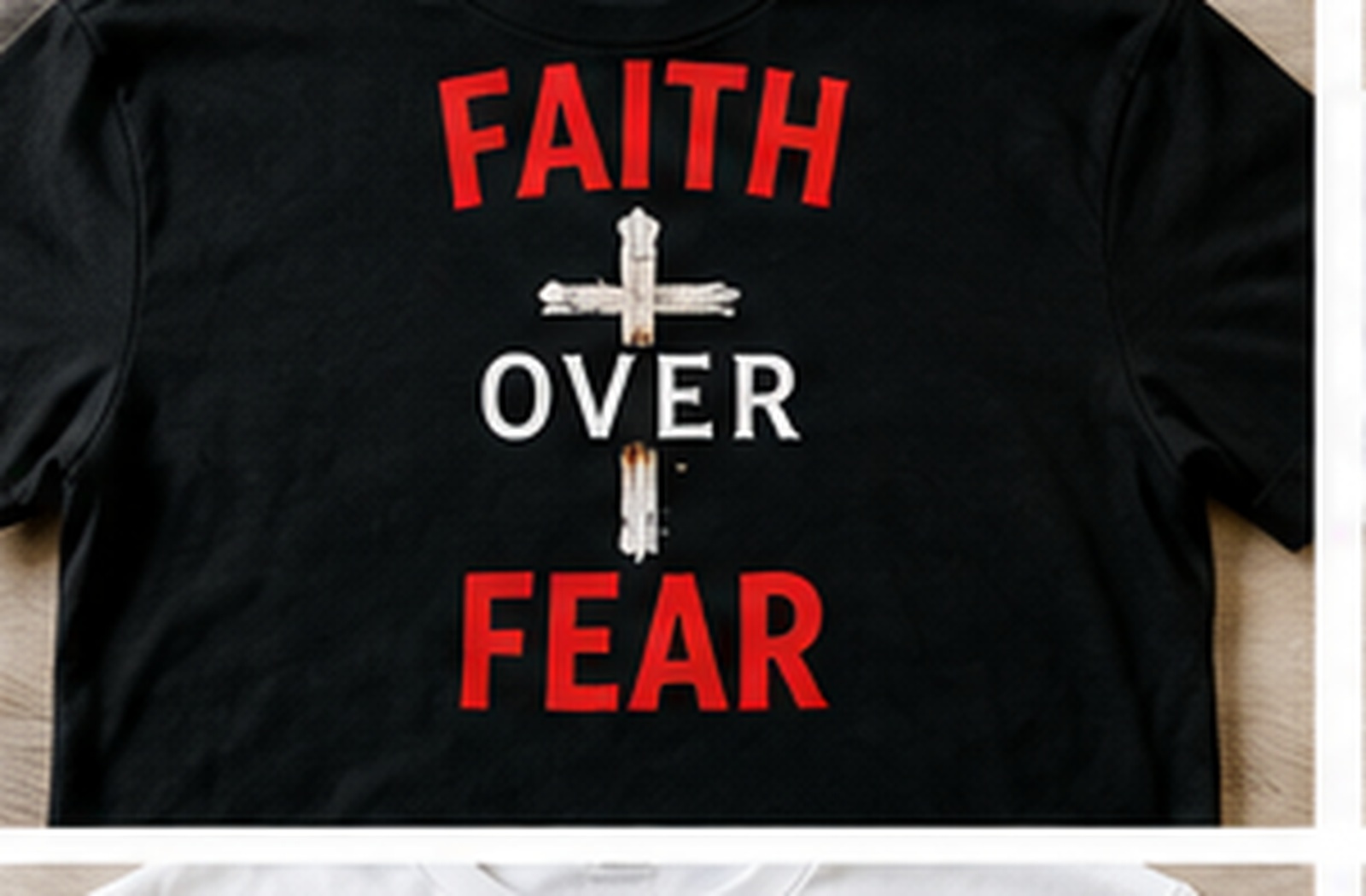 DTF shirt sample: Faith Over Fear
