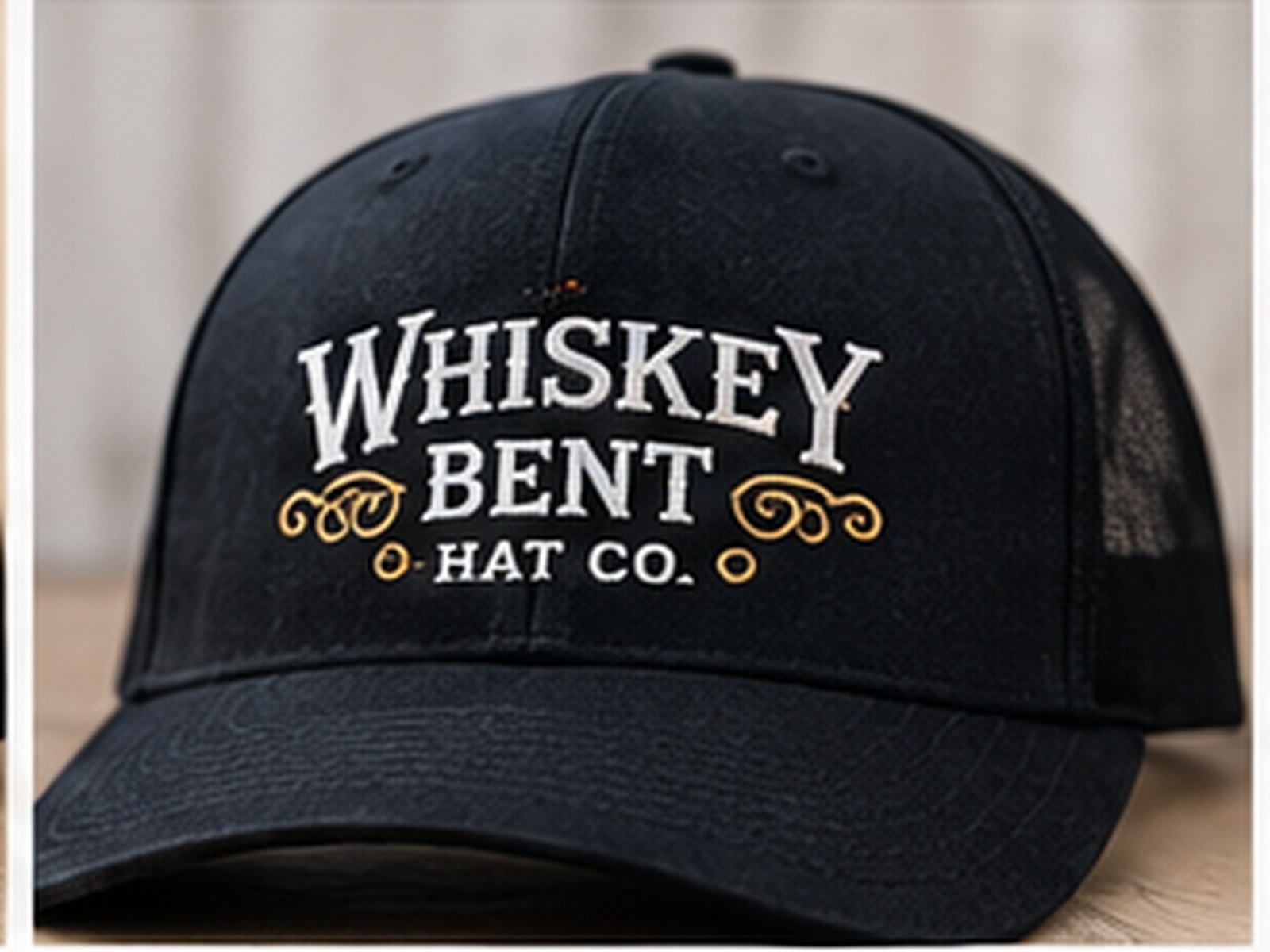 Embroidered hat sample: Whiskey Hat Co
