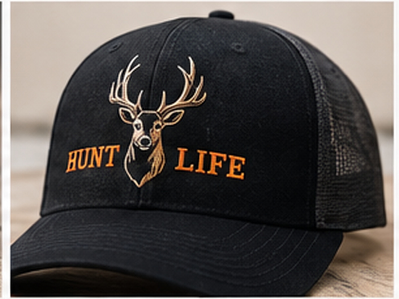 Embroidered hat sample: Hunt Life