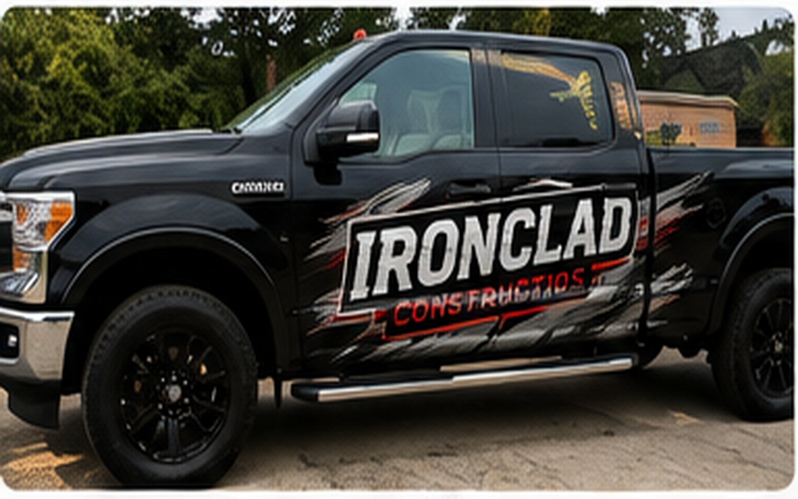 Vinyl graphics sample: Construction Truck Graphics