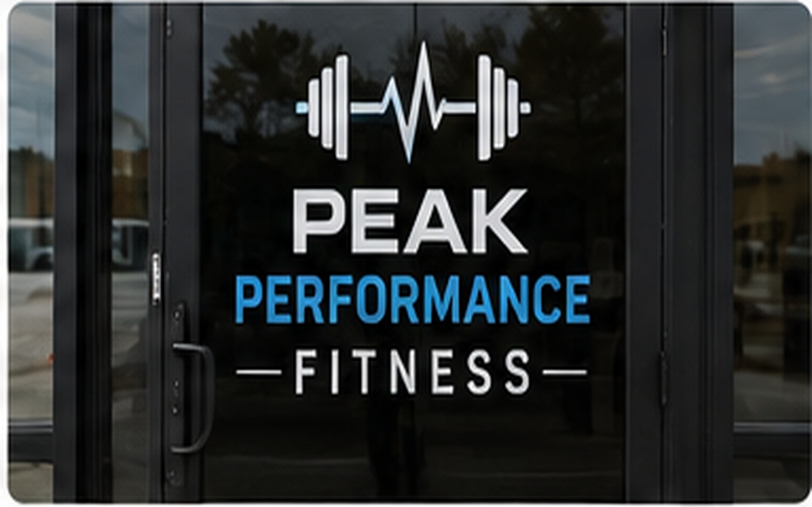 Vinyl graphics sample: Fitness Door Lettering