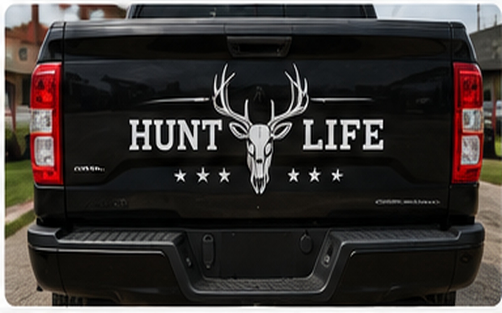 Vinyl graphics sample: Hunting Tailgate Graphics